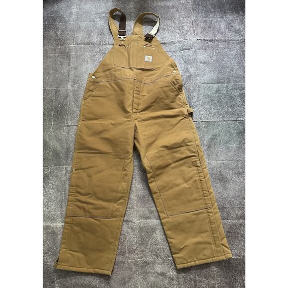 Carhartt Other - Men's Vintage Y2K Carhartt USA Double Front Knee Quilt Lined Overalls Sz 44 X 30